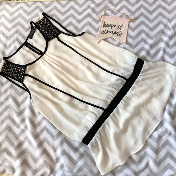 The Limited Tops - The limited black & white peplum blouse